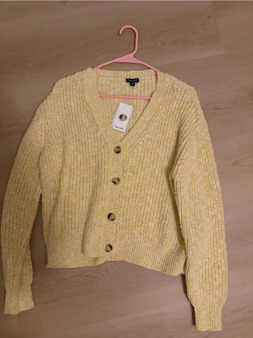Splendid Yellow V-Neck Button Cardigan